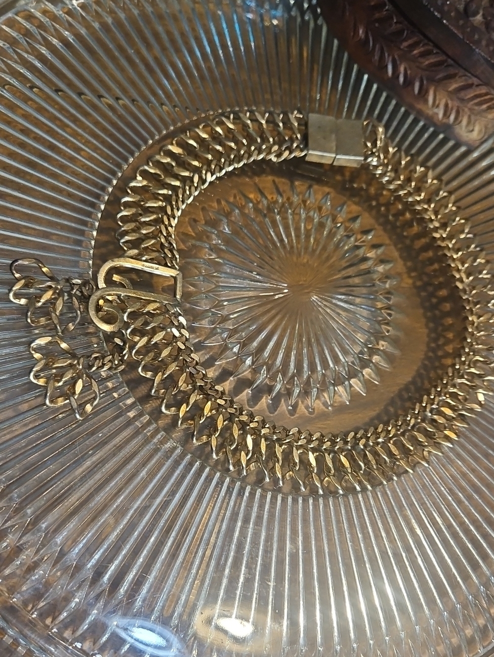Vintage Bartek Goldtone Multi-Row Chain Buckle Necklace Choker Est1920-1950s